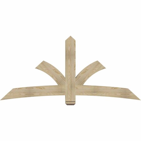 Ekena Millwork Davenport Rough Sawn Timber Gable Bracket, Douglas Fir, 84"W x 38"H x 4"D x 6"F, 11/12 Pitch GBW084X38X0406DAV00RDF